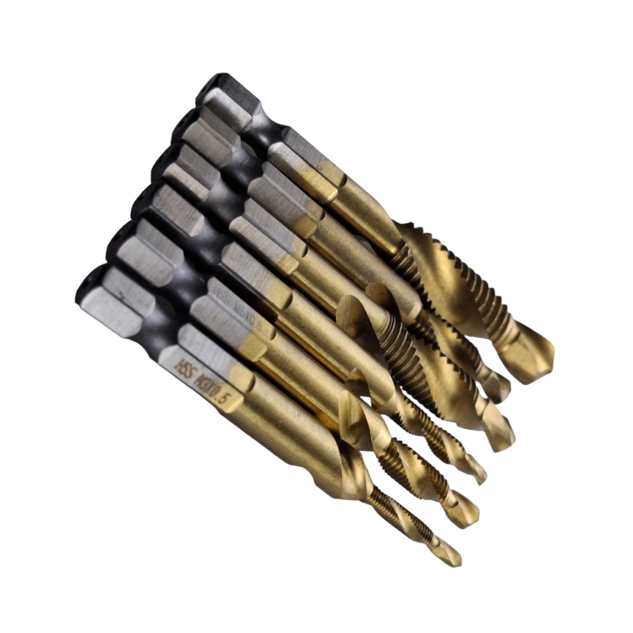 Сверла с метчиком HSS 6 предметов, М 3-М 10, шестигранный хвостовик, "MAXIMUM" MX 15609 оптом