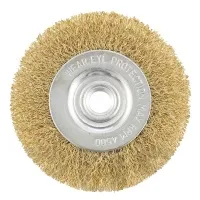 Щетка для УШМ 150 мм, плоская, латунированная, посадка 22,2 мм